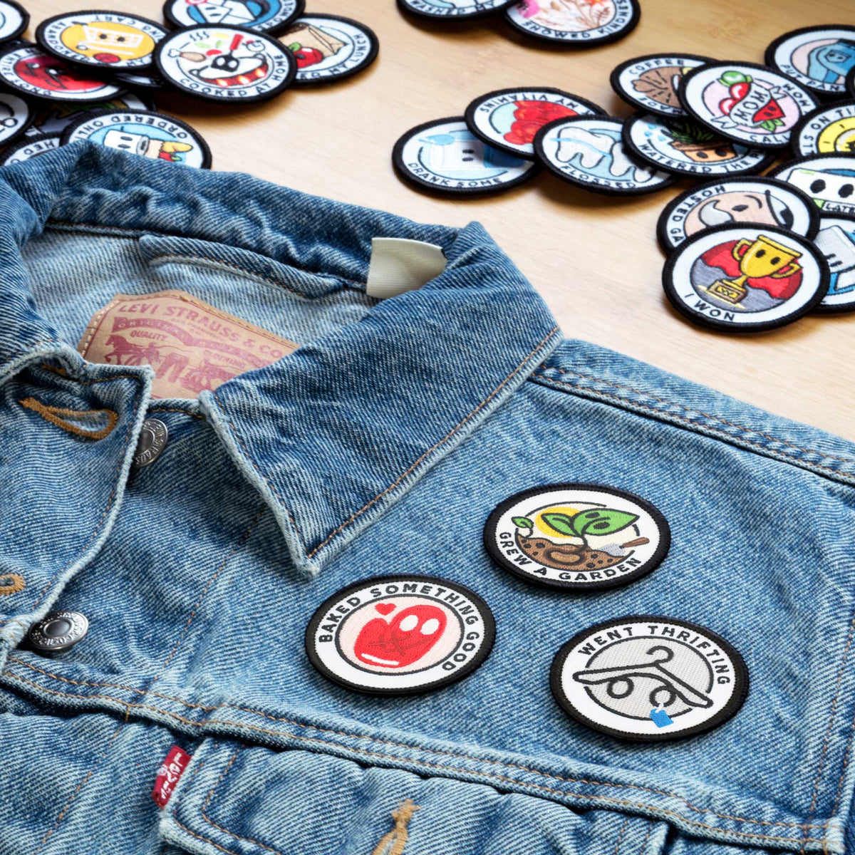 achievements set 5 denim jacket