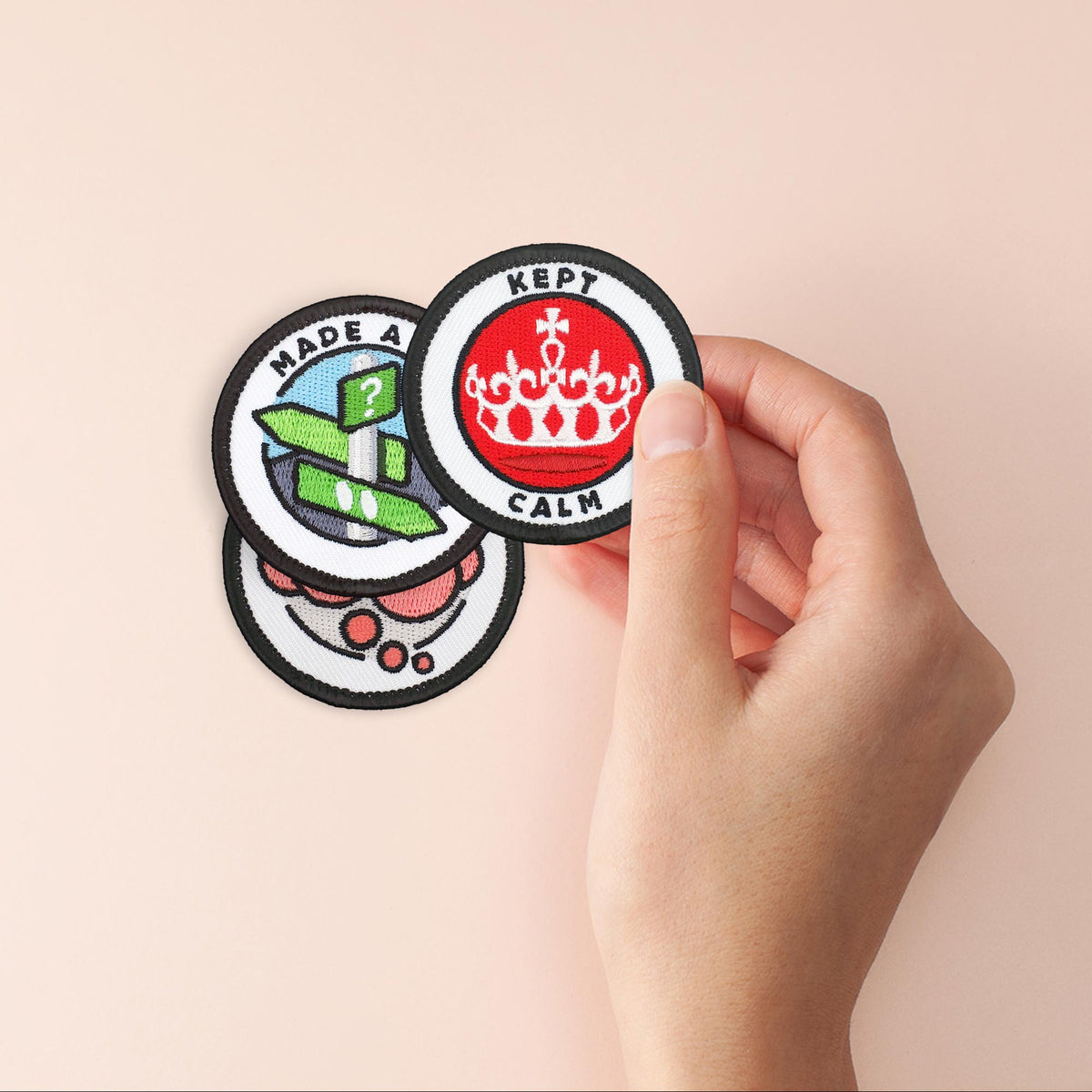 Kept Calm adulting merit badge patch set of 3