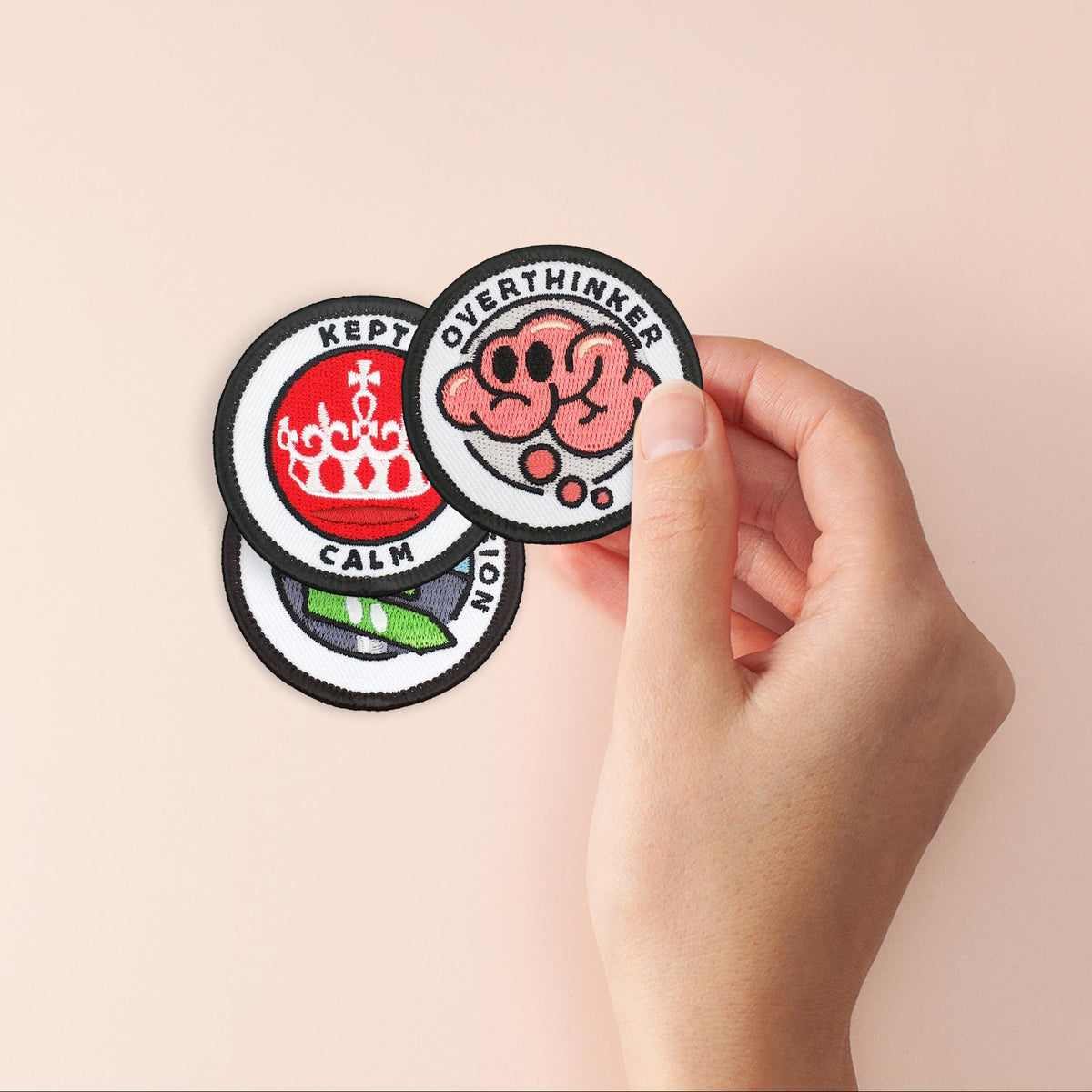 Overthinker adulting merit badge patch set of 3