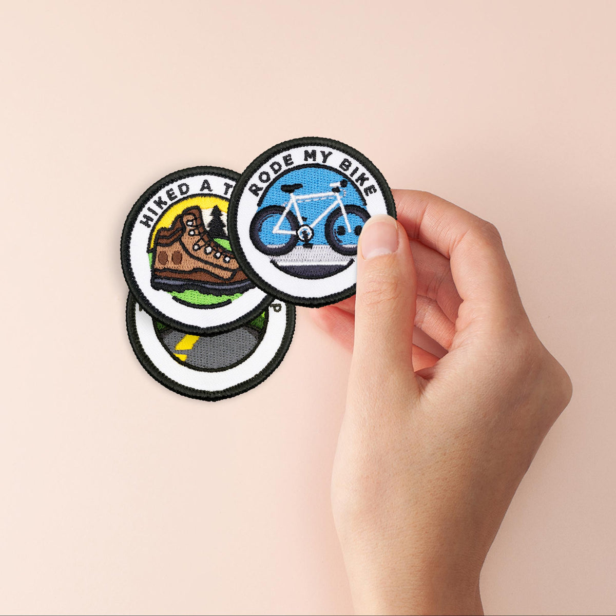 Rode My Bike adulting merit badge patch set of 3