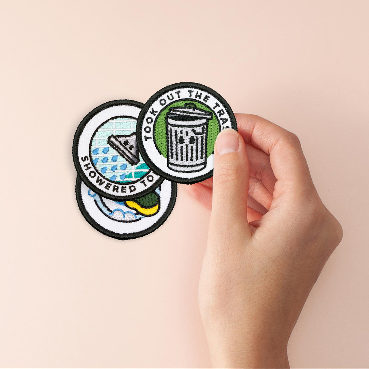 Took Out The Trash adulting merit badge patch set of 3