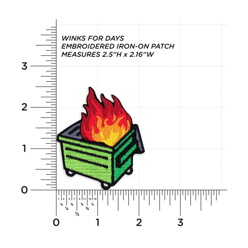Dumpster Fire Green measurements