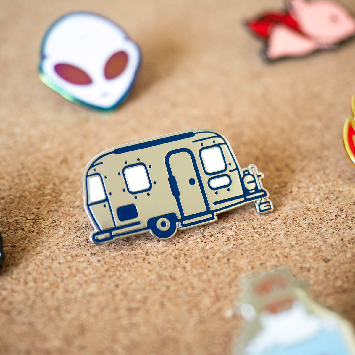 Happy Camper Vintage Airstream hard enamel pin
