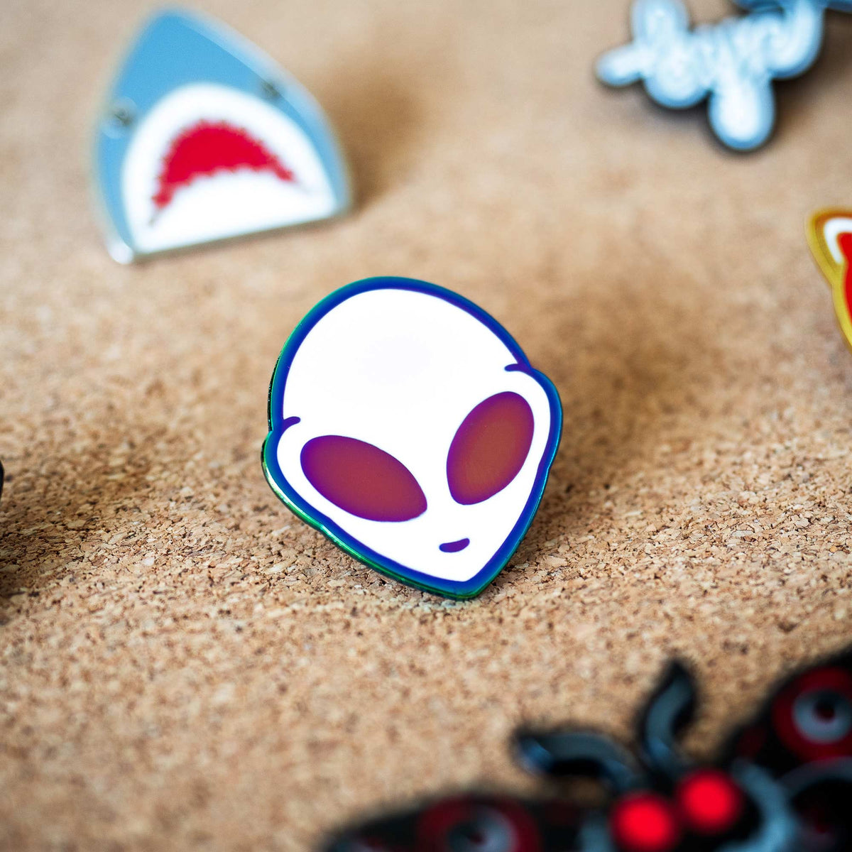 Iridescent Alien hard enamel pin