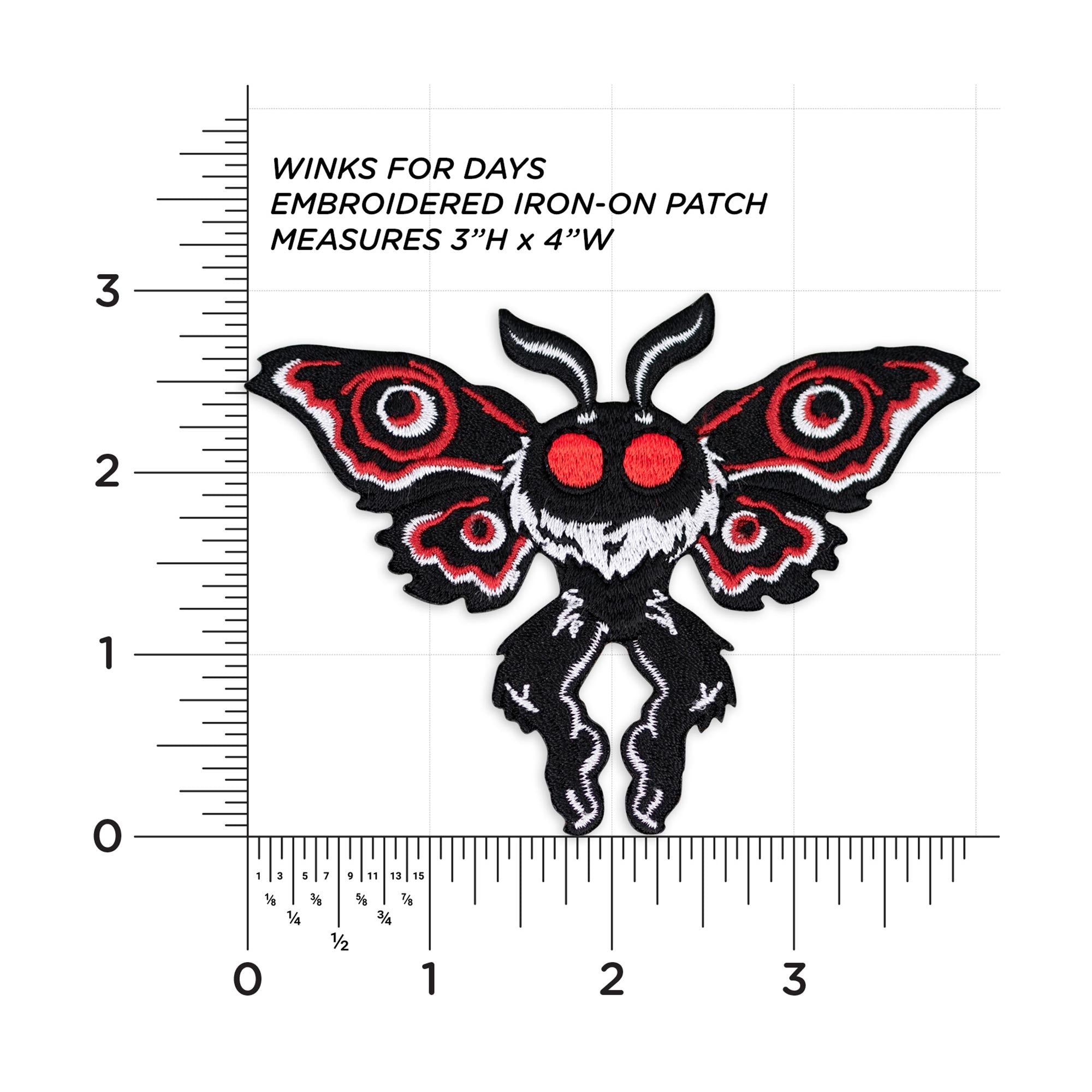Patch Thermocollant/brodé Mothman - Monstre, Légende Urbaine - 1 Pièce - Neuf