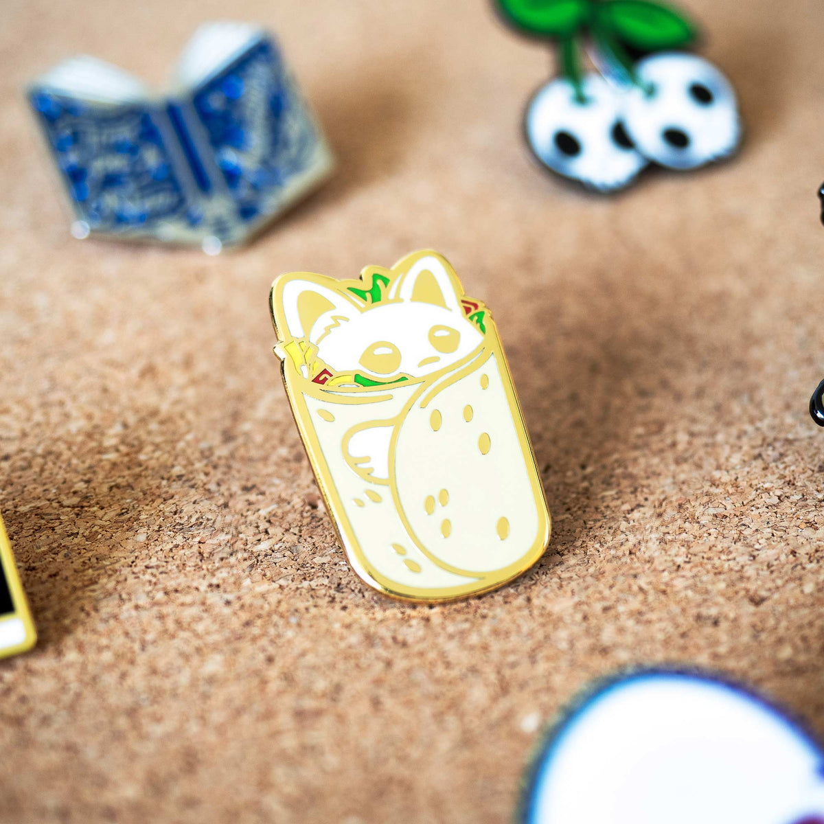 Purrito Burrito Cat hard enamel pin
