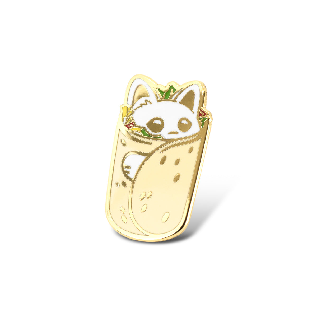 Burrito Cat Hard Enamel Lapel Pin