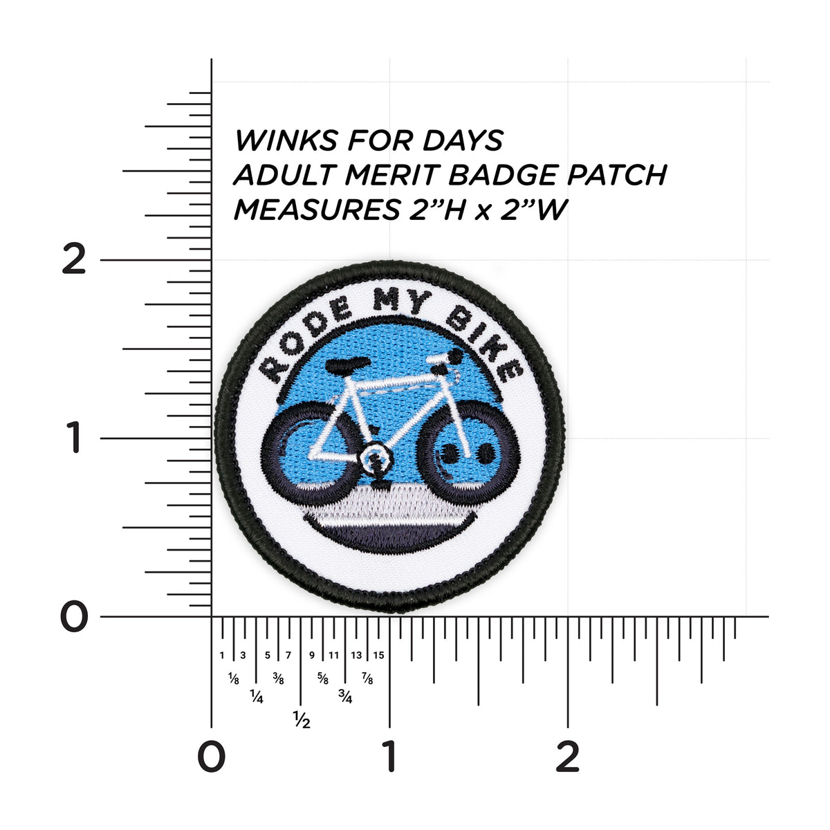 Adulting Merit Badge Embroidered Iron-On Patch (Rode My Bike)