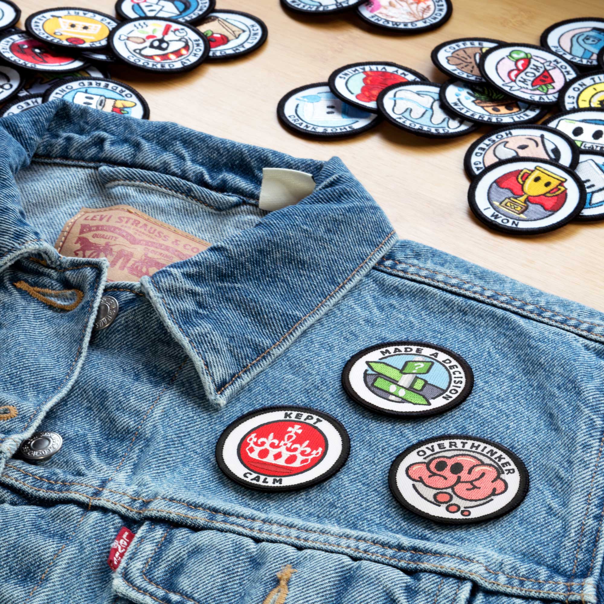 13De Marzo Badges Plush Bear Denim Jacket – Mores Studio