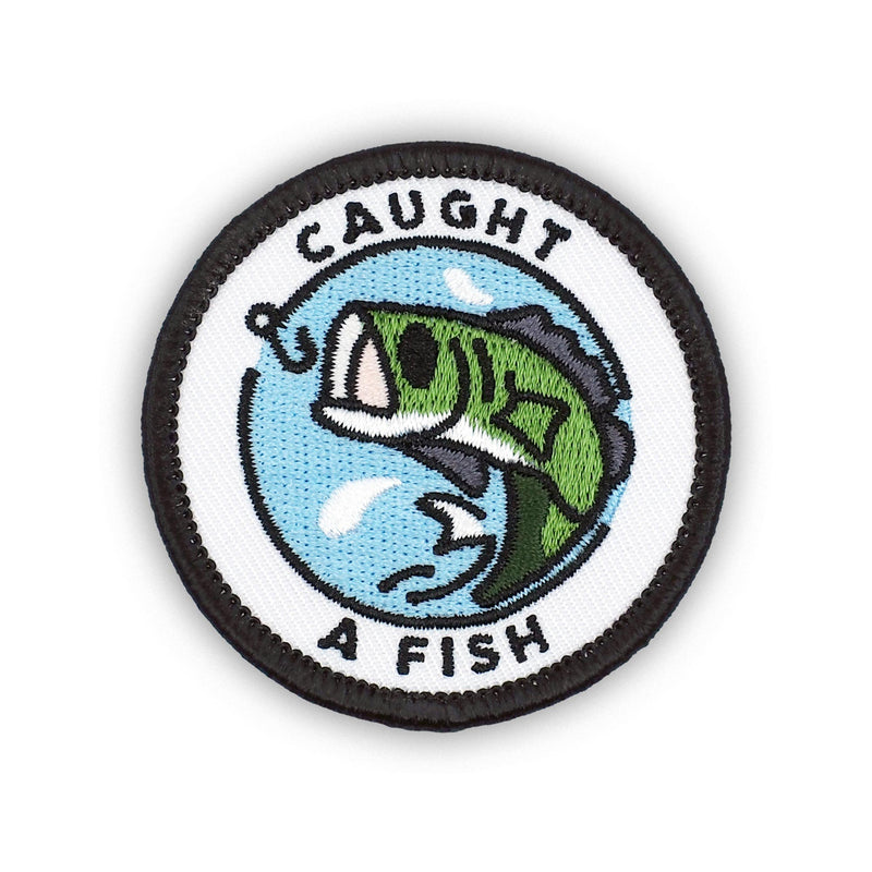Adulting Merit Badge Embroidered Iron-On Patch (Caught A Fish