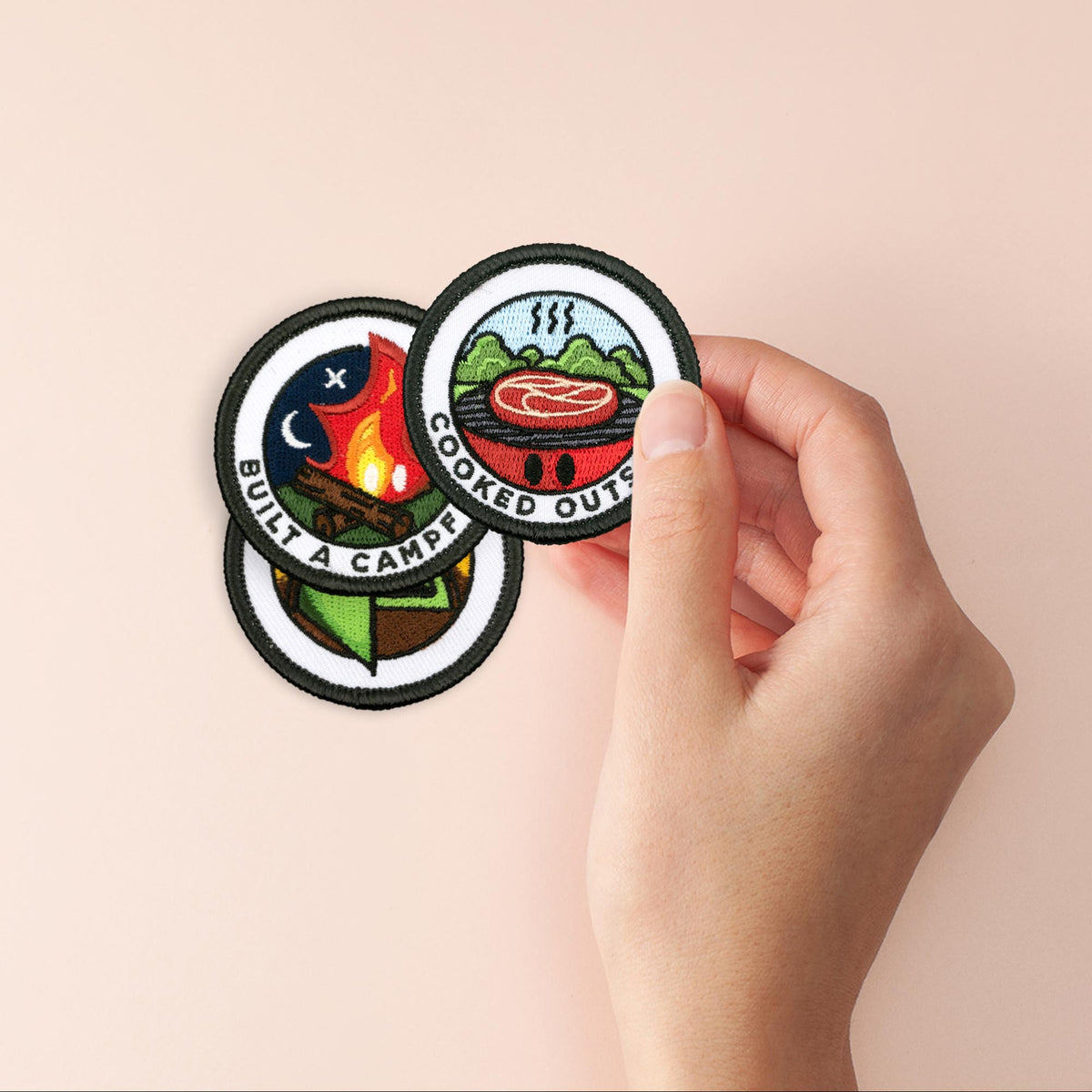 Cooked Outside adulting merit badge patch set of 3