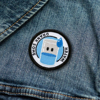 Drank Some Water individual adulting merit badge patch for adults on denim jacket