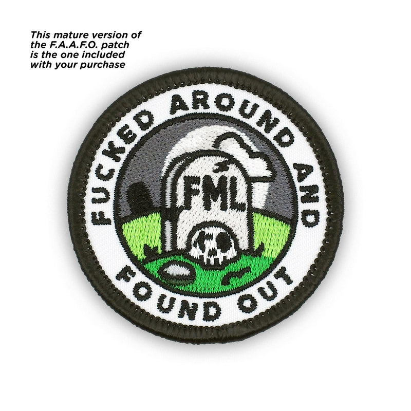 Fucked Around And Found Out individual adulting merit badge patch for adults