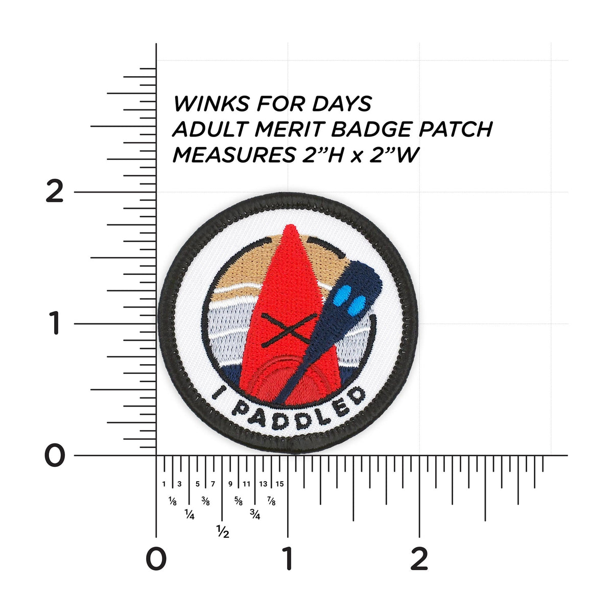 Adulting Merit Badge Embroidered Iron-On Patch (I Paddled)