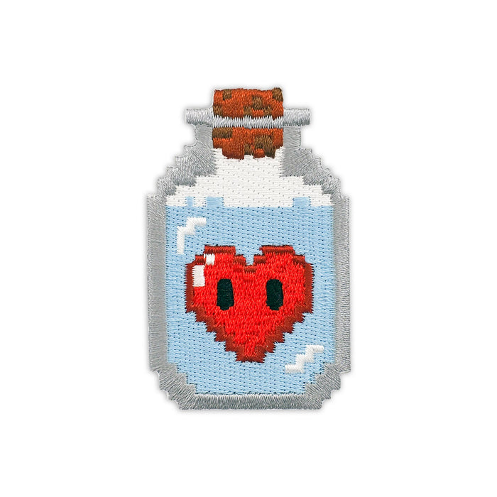 8-Bit Love Potion embroidered iron-on patch