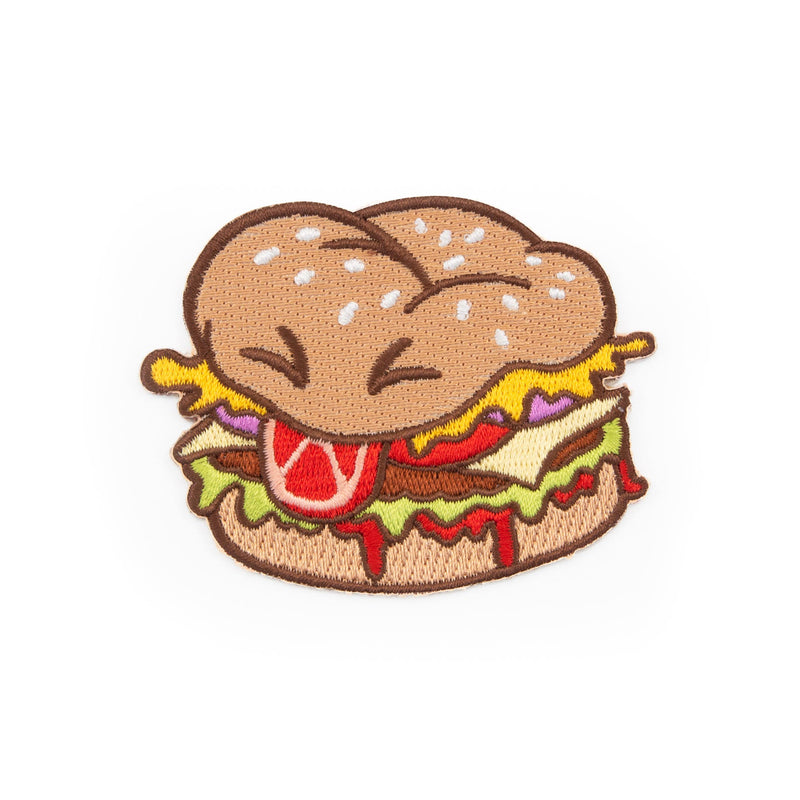 Burger Boi embroidered iron-on patch
