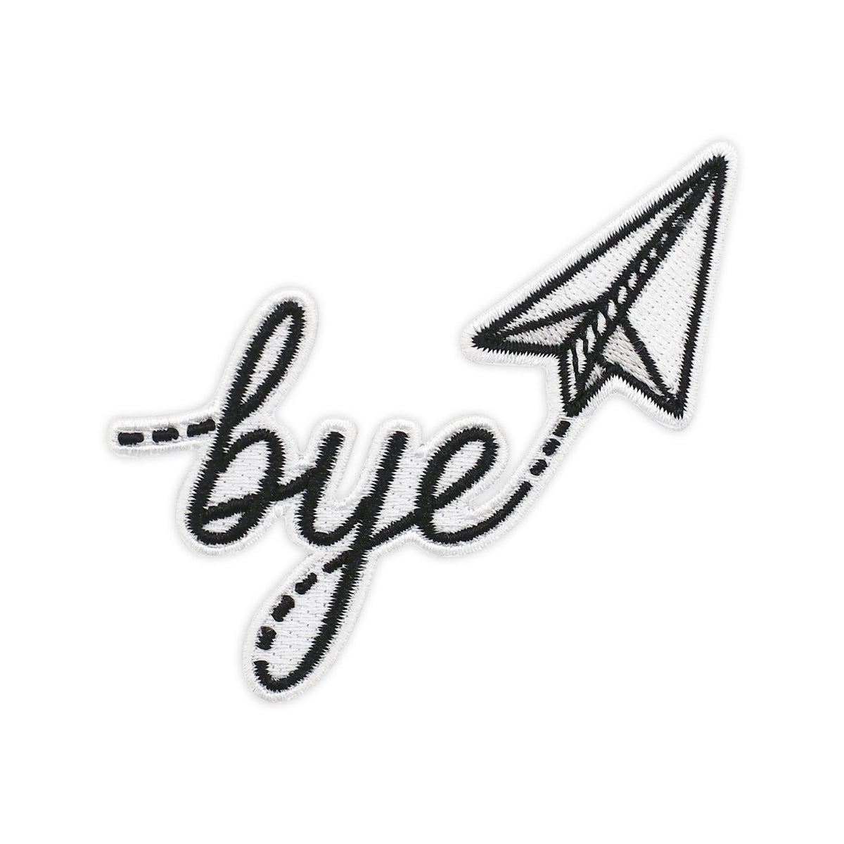 Bye Paper Airplane embroidered iron-on patch