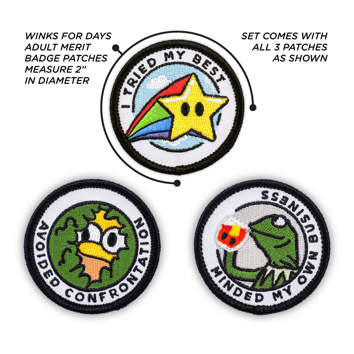 Adulting Merit Badge Embroidered Iron-On Patches (Funny - Set 1) – Winks  For Days