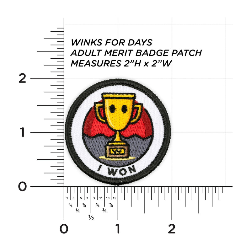 I Won patch measurements