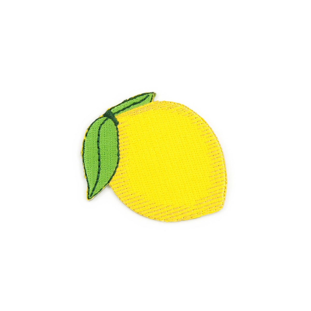 Lemon Emoji embroidered iron-on patch