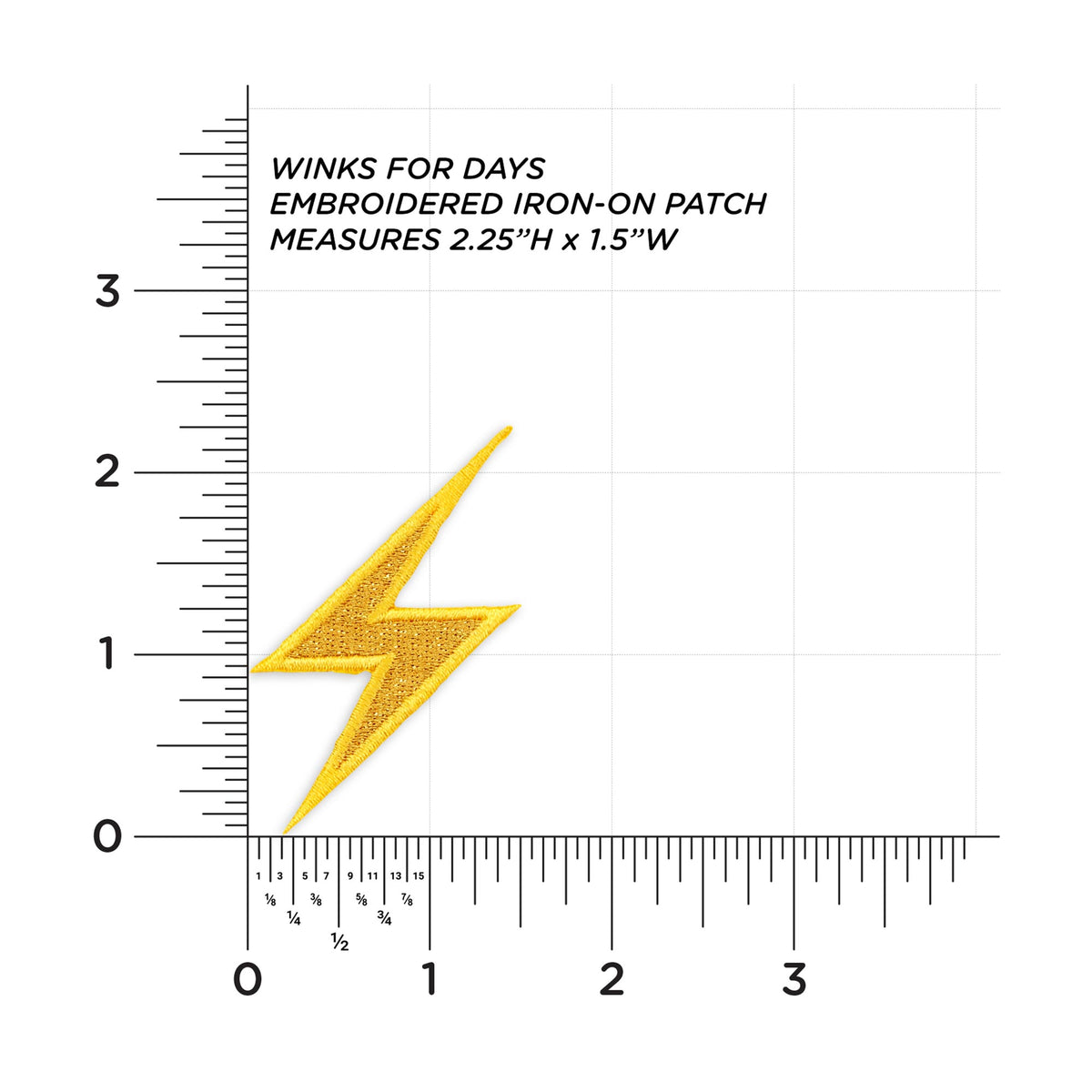 High Voltage Sign Metallic Lightning Bolt Emoji embroidered iron-on patch
