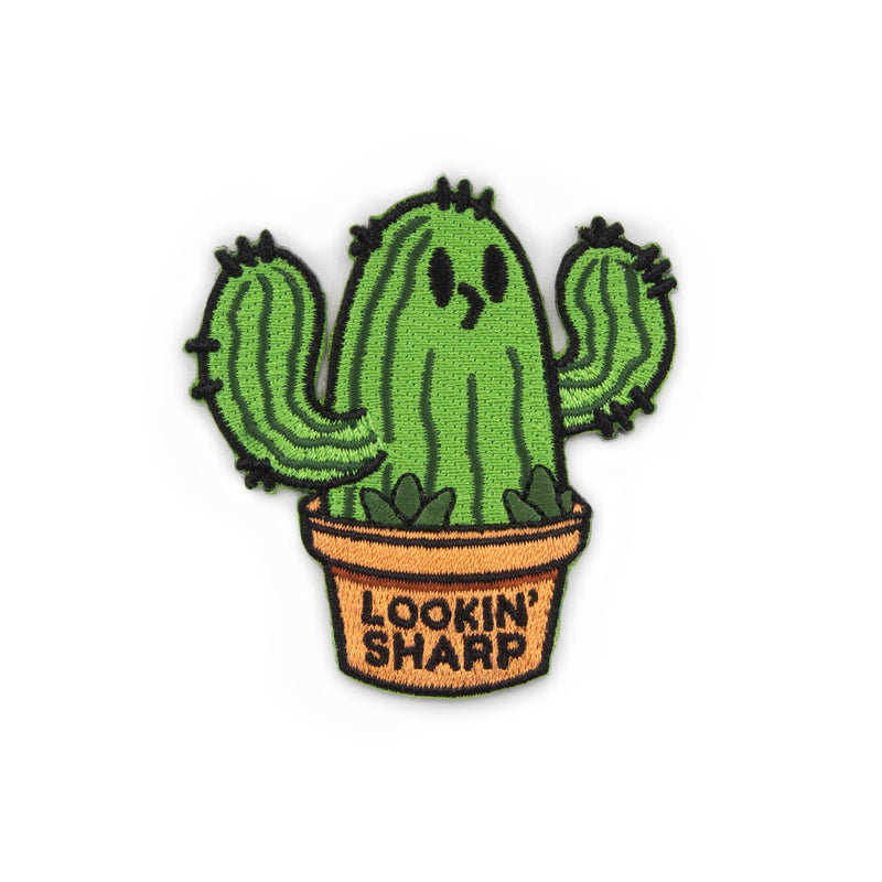 Lookin' Sharp Cactus embroidered iron-on patch