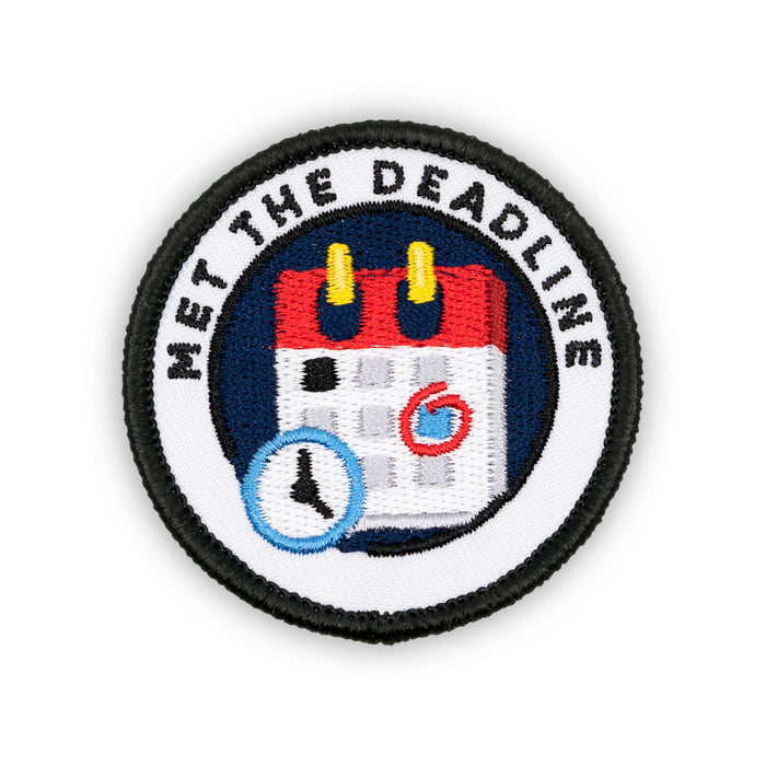 Met The Deadline adulting merit badge patch for adults