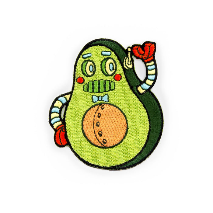 Mr. Avocado Robot embroidered iron-on patch
