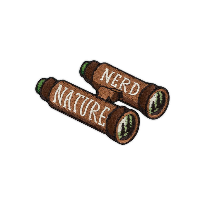 Nature Nerd Binoculars embroidered iron-on patch