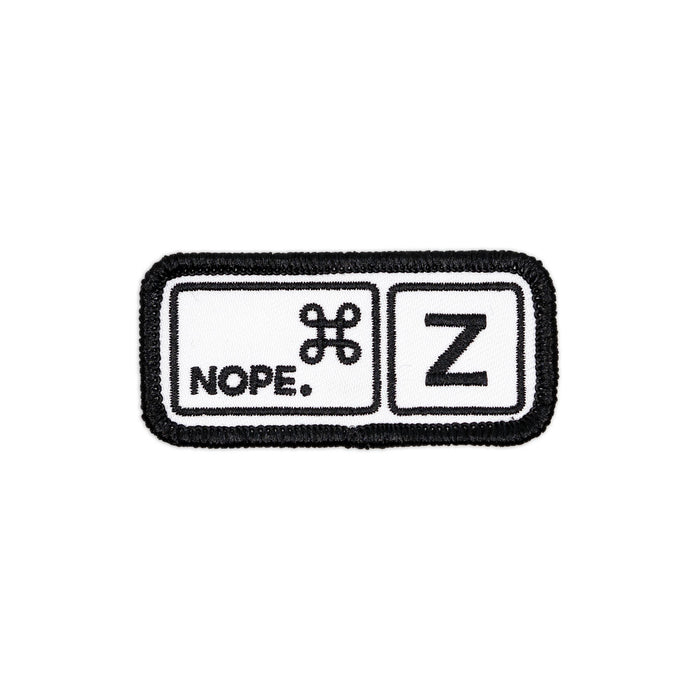 Nope Keyboard Command-Z embroidered iron-on patch