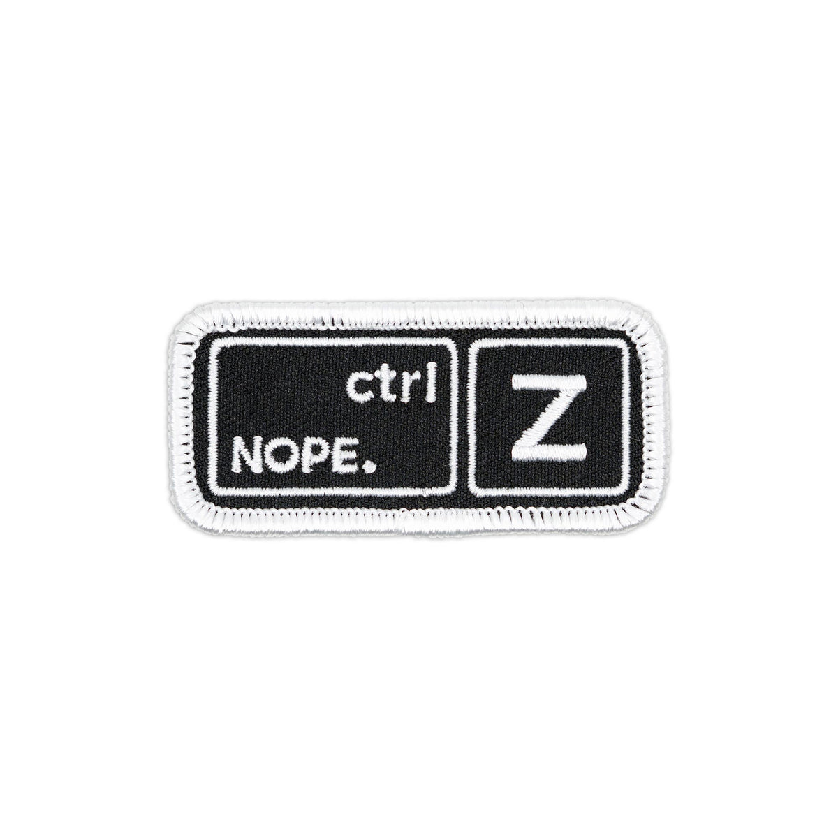 Nope Keyboard Ctrl-Z embroidered iron-on patch