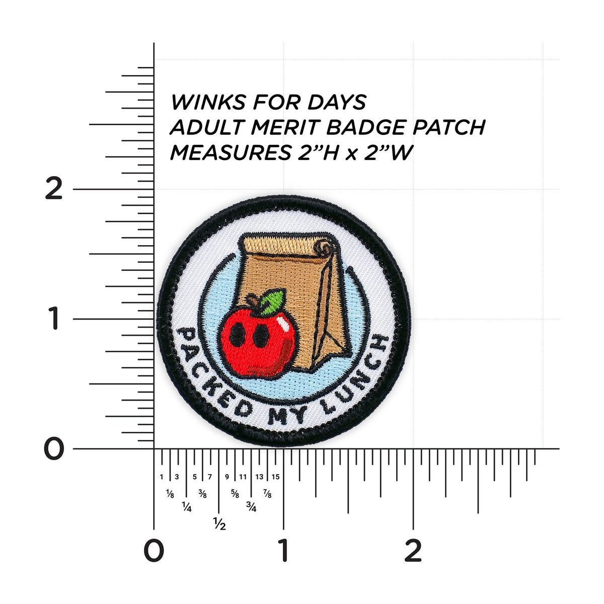 Packed My Lunch patch measurements