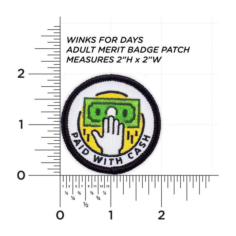 Paid With Cash patch measurements
