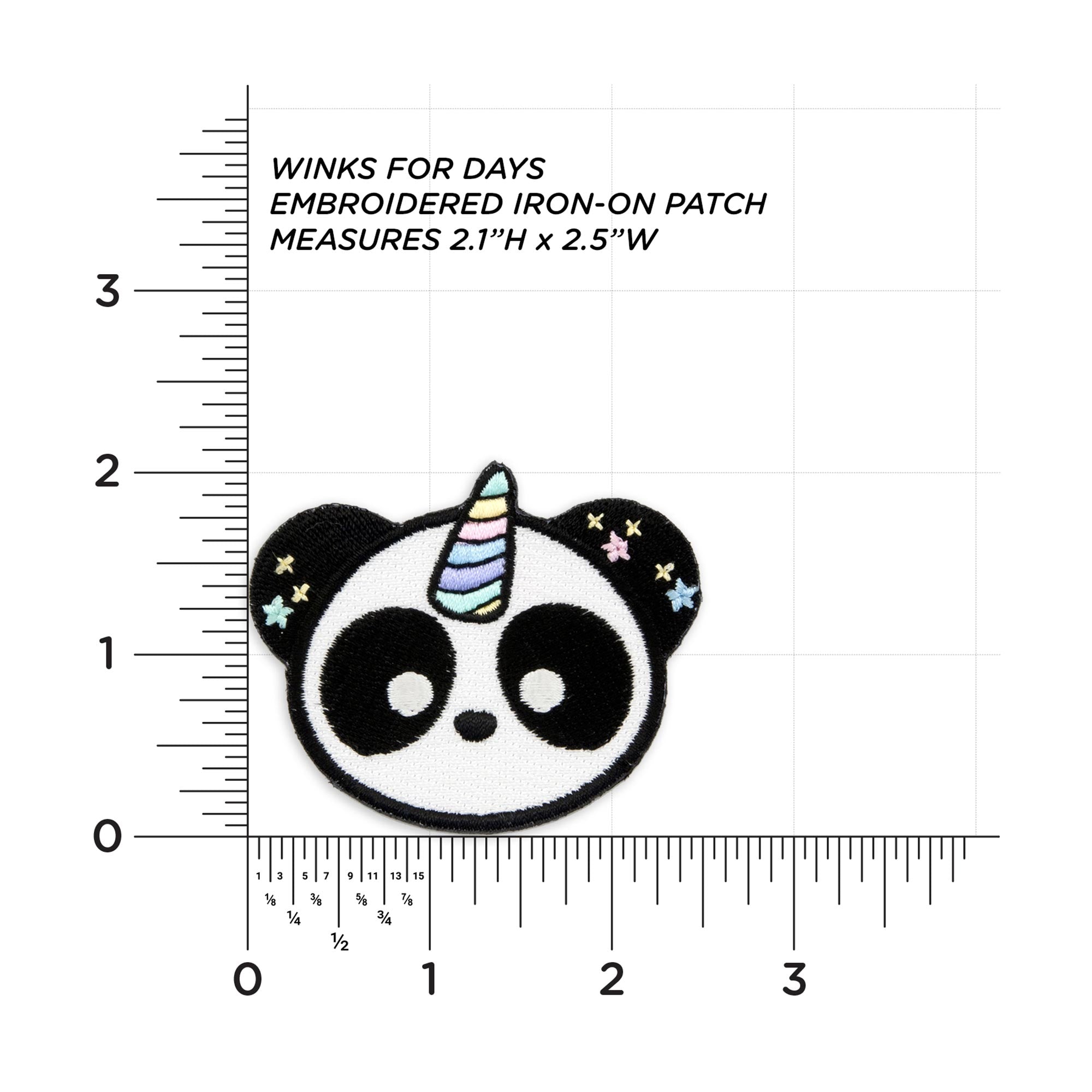 Pandacorn Embroidered Iron On Patch Winks For Days