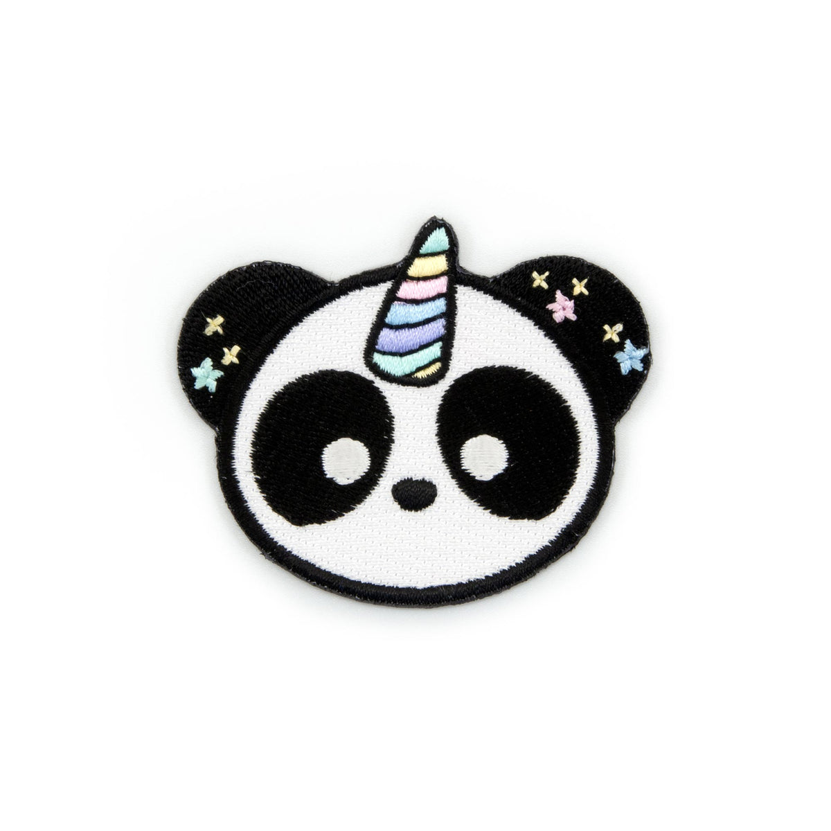 Pandacorn embroidered iron-on patch