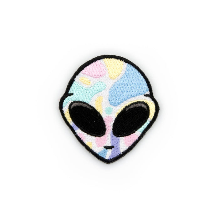 Pastel Alien embroidered iron-on patch