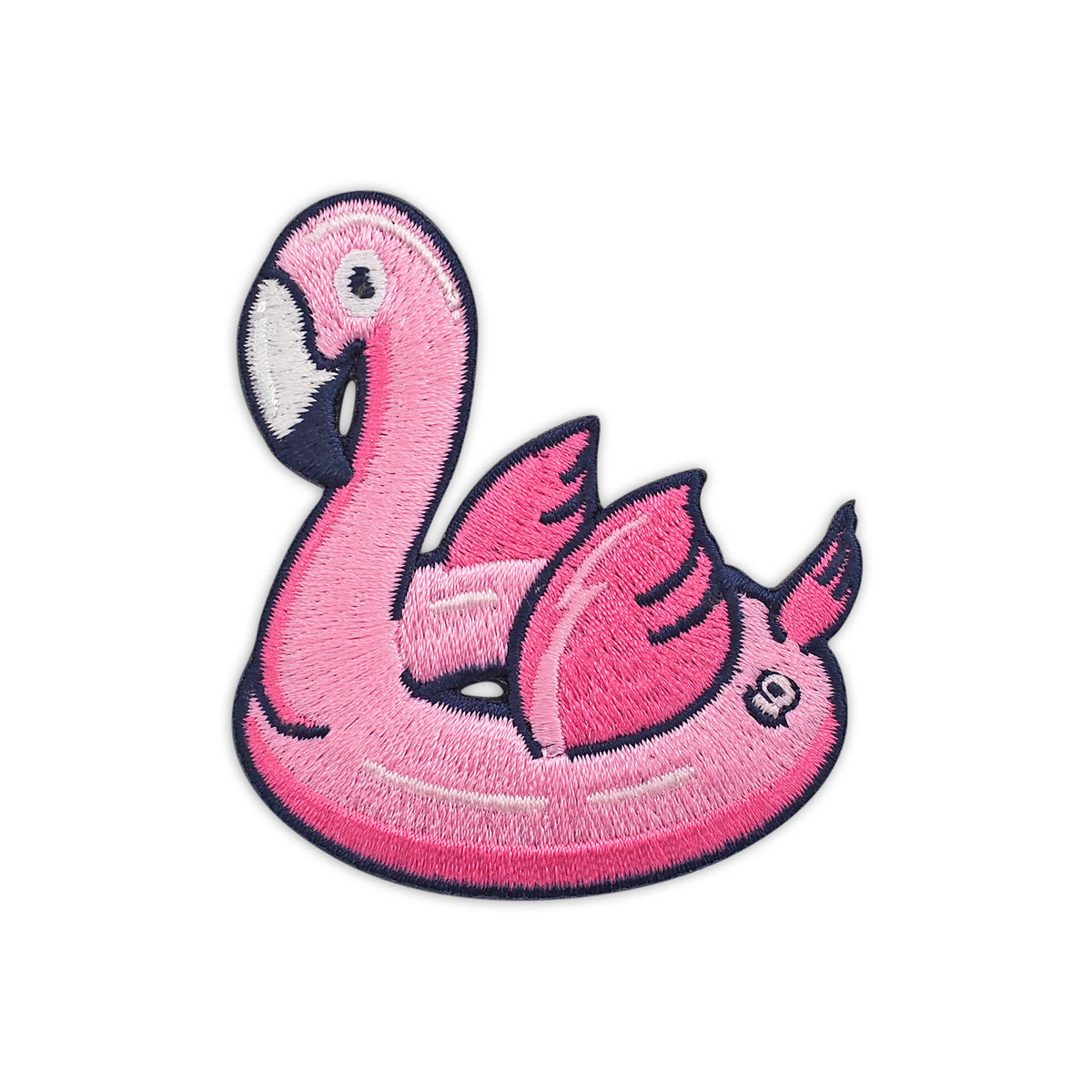 Pink Flamingo Floatie embroidered iron-on patch