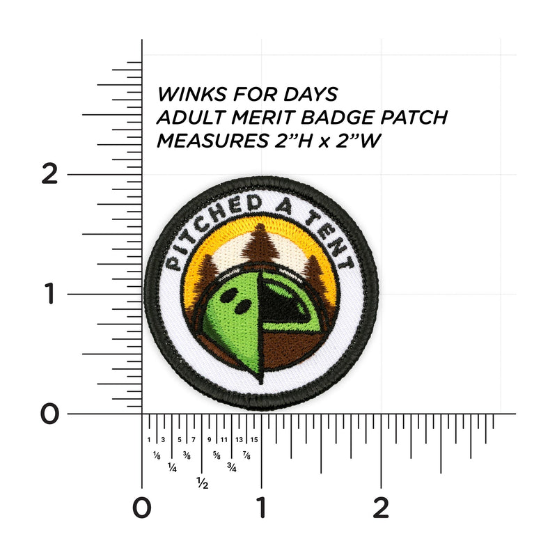 Pitched A Tent patch measurements
