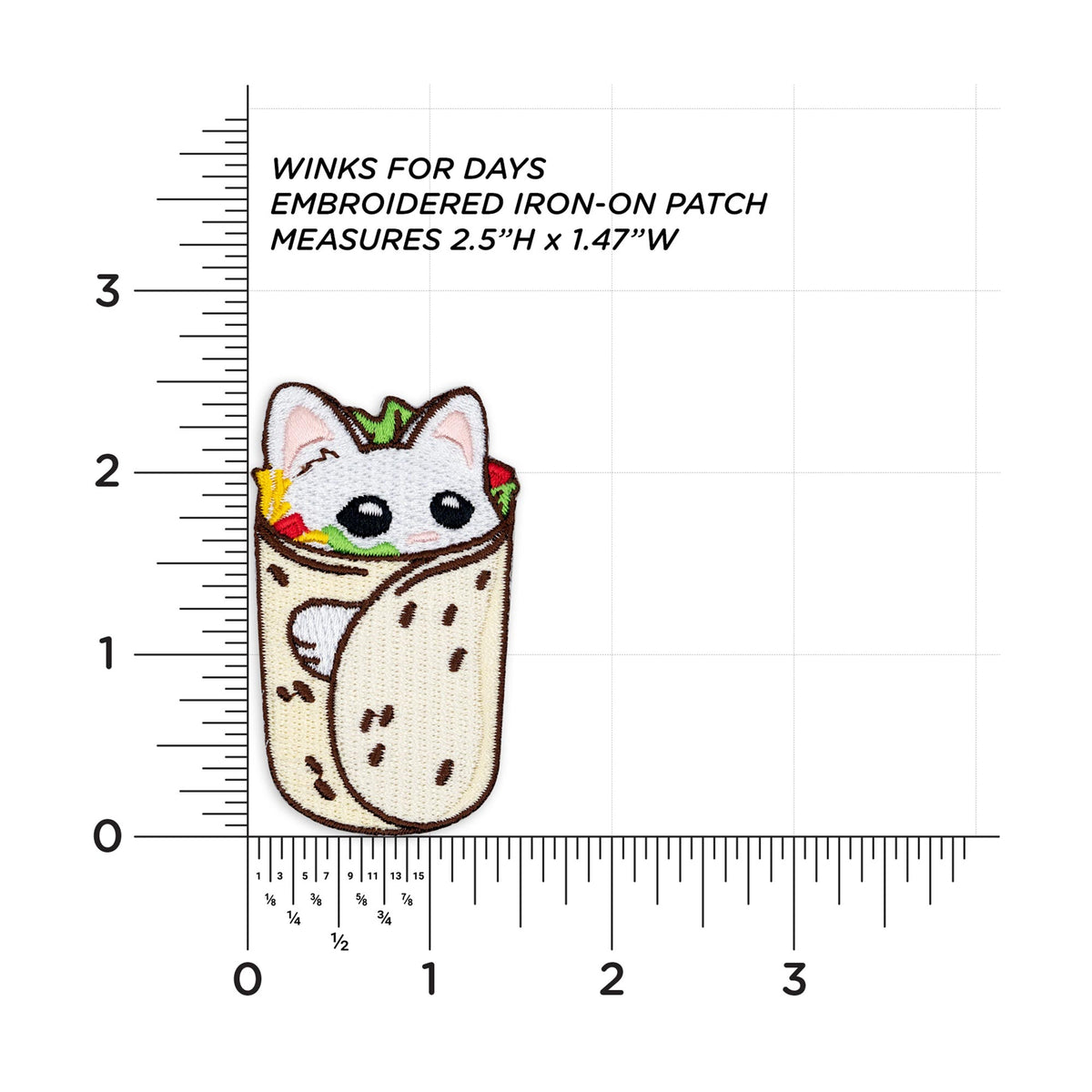 Purrito Burrito Cat measurements