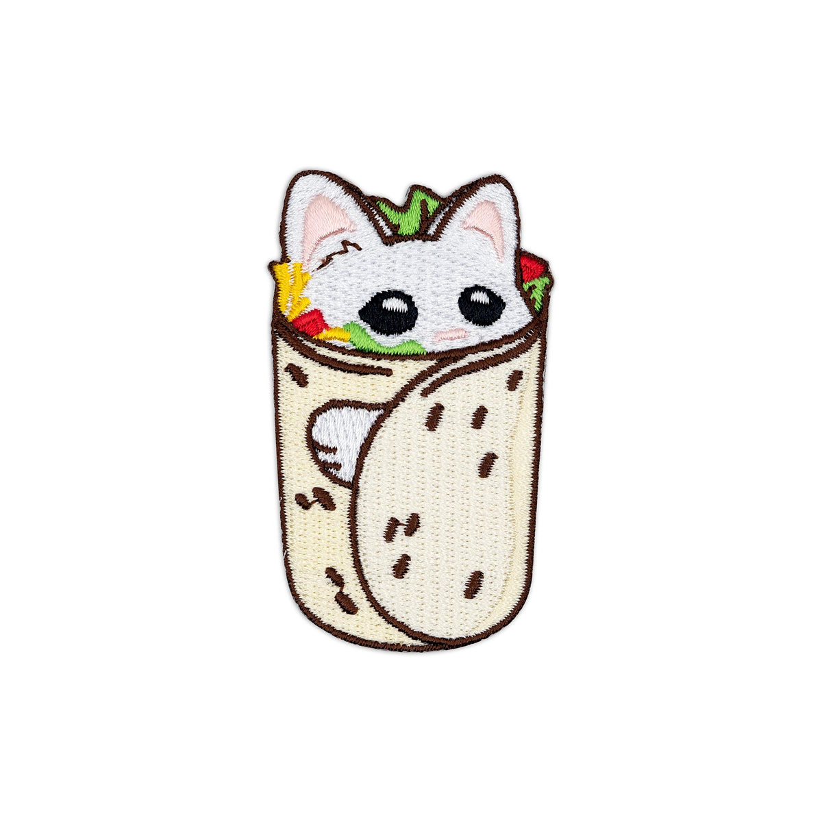 Purrito Burrito Cat embroidered iron-on patch