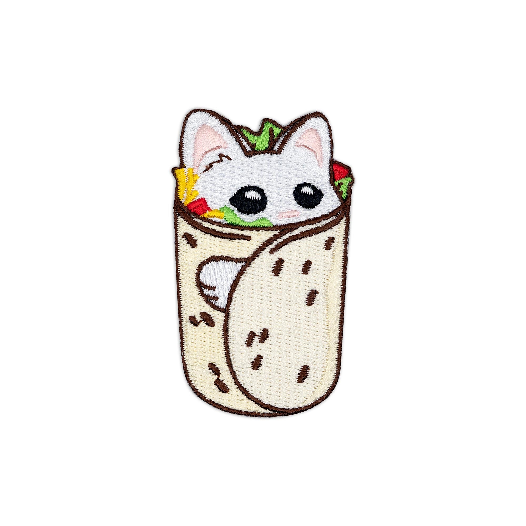 Burrito Cat Embroidered Iron-On Patch – Winks For Days