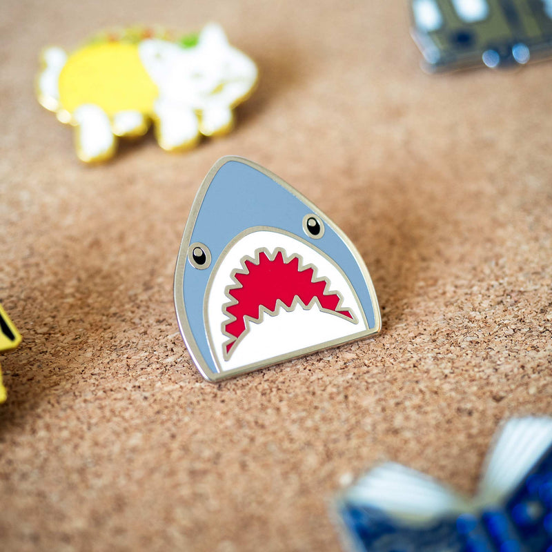 Shark Emoji hard enamel pin
