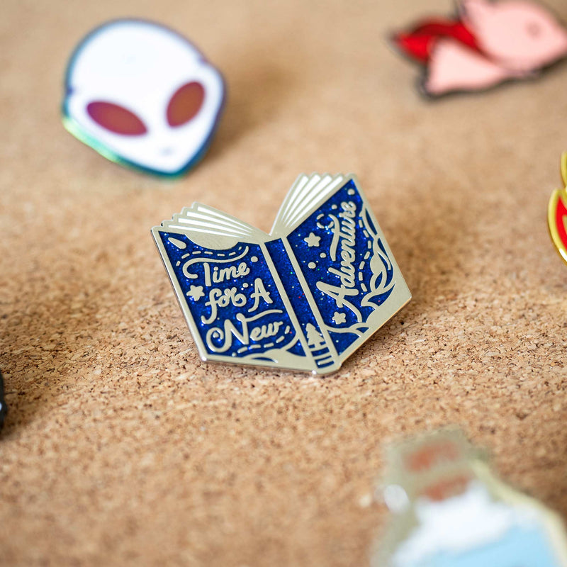 Time For A New Adventure Book hard enamel pin