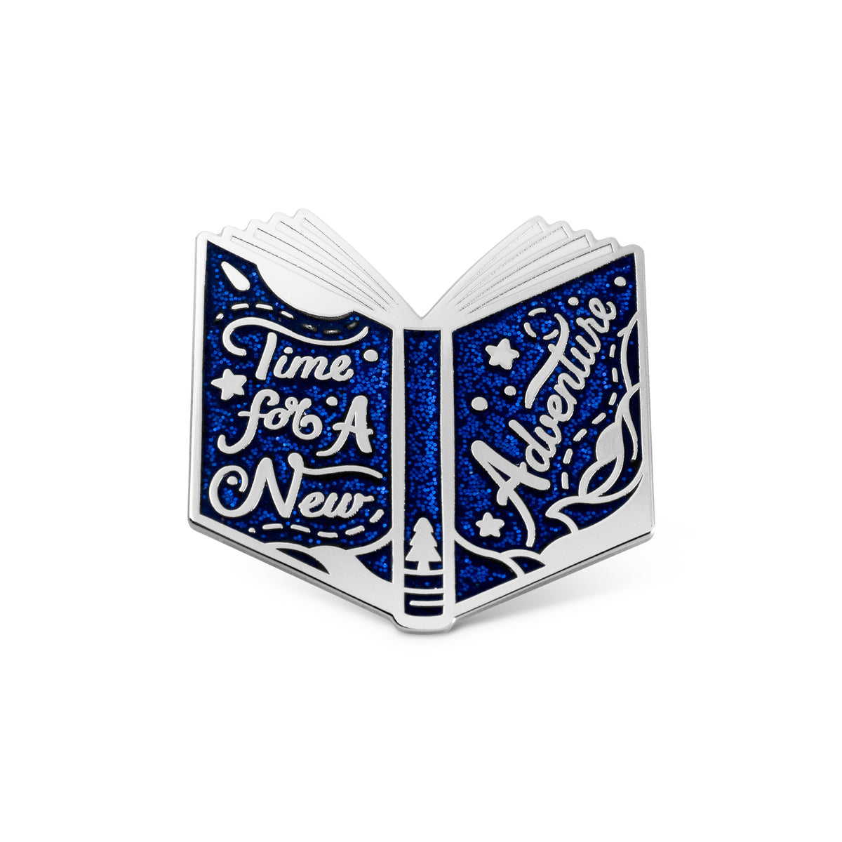 Time For a New Adventure Book Hard Enamel Lapel Pin – Winks For Days