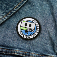 Updated The Software individual adulting merit badge patch for adults on denim jacket