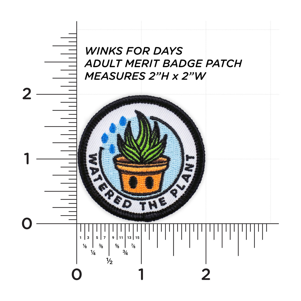 Adulting Merit Badge Embroidered Iron-On Patch (Watered The Plant)