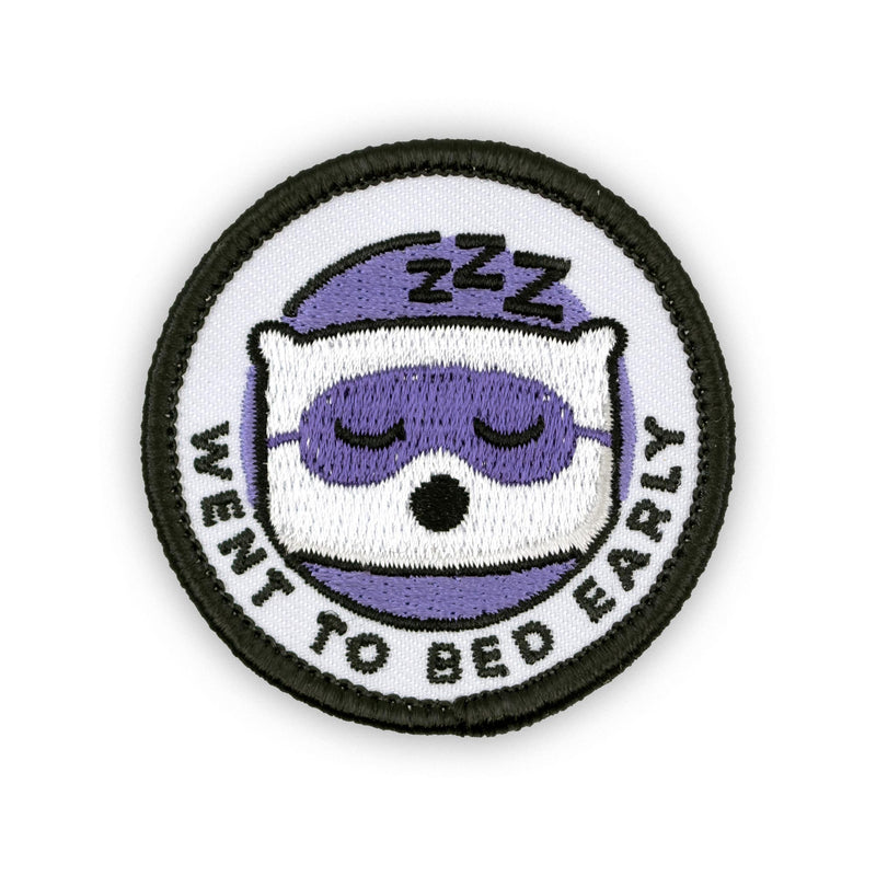 Went To Bed Early individual adulting merit badge patch for adults
